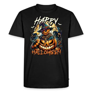 Halloween - Joyeux épouvantail d’Halloween - T-shirt Premium bio Homme - noir - Devant - Nico (187cm)