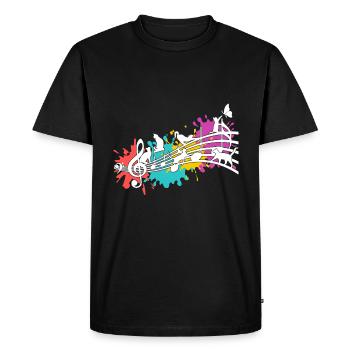 Funny cats note lines color blots - Men's Premium Organic T-Shirt - black - Front - Nico (187cm)