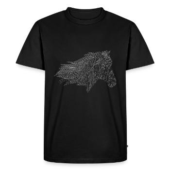 Horse hatching design white - Men's Premium Organic T-Shirt - black - Front - Nico (187cm)
