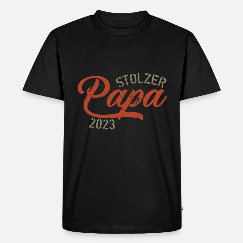 Stolzer Papa 2023 - Männer Premium Bio T-Shirt - Schwarz