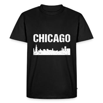 Chicago Skyline City Chicago - Men's Premium Organic T-Shirt - black - Front - Nico (187cm)