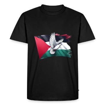 DRAPEAU PALESTINE Drapeau Liberté Paix - T-shirt Premium bio Homme - noir - Devant - Nico (187cm)