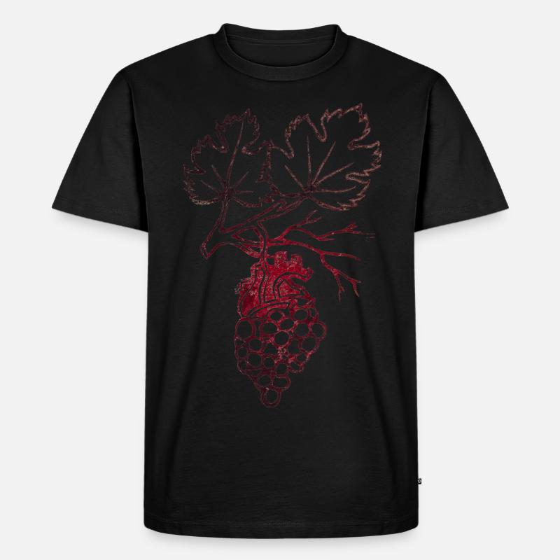 Herzblut - Männer Premium Bio T-Shirt - Schwarz