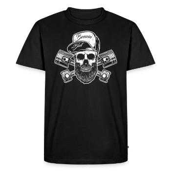 Essence dans le sang - Oldschool Skull - T-shirt Premium bio Homme - noir - Devant - Nico (187cm)