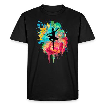 Ballerine dans la danse PopArt - T-shirt Premium bio Homme - noir - Devant - Nico (187cm)