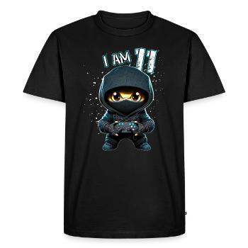 Children birthday 11 years - video games and - Men's Premium Organic T-Shirt - black - Front - Nico (187cm)