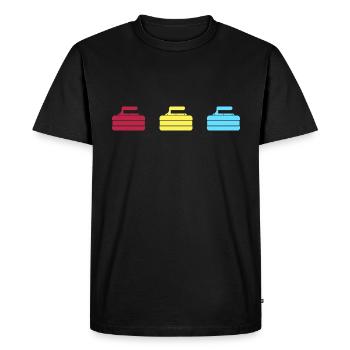 Curling Pierres de curling Curling Curling Curl - T-shirt Premium bio Homme - noir - Devant - Nico (187cm)