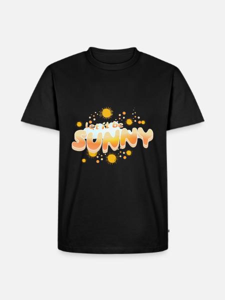 lass es sonnig sein, Sonnenstrahlen - Männer Premium Bio T-Shirt - Schwarz