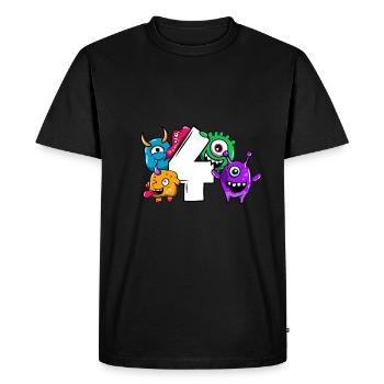 Monster fourth birthday 4 years gift - Men's Premium Organic T-Shirt - black - Front - Nico (187cm)