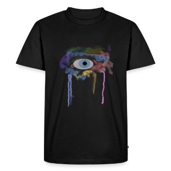 yeux art couleur coloré larmes illustration - T-shirt Premium bio Homme - noir - Devant - Nico (187cm)