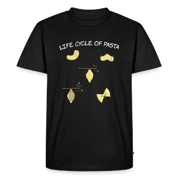 Pâtes Pâtes Vie cycle de vie - T-shirt Premium bio Homme - noir - Devant - Nico (187cm)