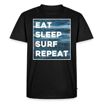 Eat Sleep Surf Repeat - T-shirt Premium bio Homme - noir - Devant - Nico (187cm)