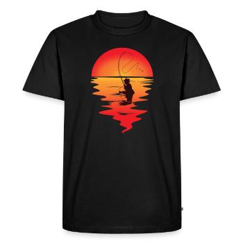Pêche à la mouche Pêche à la mouche - T-shirt Premium bio Homme - noir - Devant - Nico (187cm)