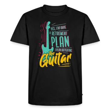 My retirement Plan is playing the Guitar - T-shirt Premium bio Homme - noir - Devant - Nico (187cm)
