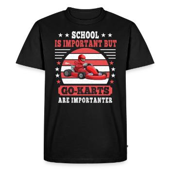 Go Kart Racing Born To Race Forced to go to School - Men's Premium Organic T-Shirt - black - Front - Nico (187cm)