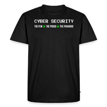 Cybersécurité - Les quelques fiers paranoïaques III - T-shirt Premium bio Homme - noir - Devant - Nico (187cm)