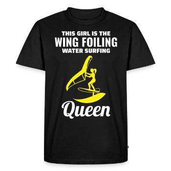 Wing Foiling Hydrofoil Surfing Surf Water Sport - Men's Premium Organic T-Shirt - black - Front - Nico (187cm)