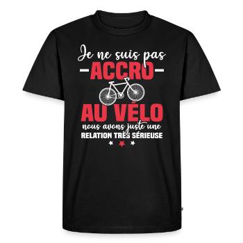 Je ne suis pas accro au vélo - T-shirt Premium bio Homme - noir - Devant - Nico (187cm)