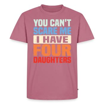 Tu ne peux pas me faire peur, j’ai quatre filles - T-shirt Premium bio Homme - mauve - Devant - Nico (187cm)