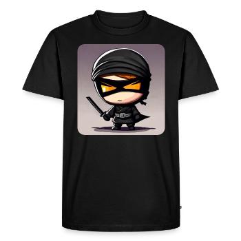 Mignon petit ninja avec épée katana - T-shirt Premium bio Homme - noir - Devant - Nico (187cm)