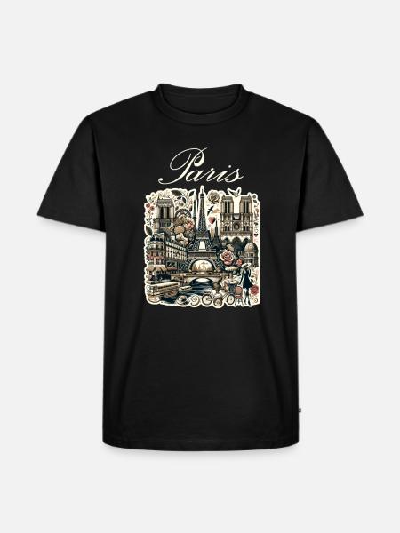 Paris - Männer Premium Bio T-Shirt - Schwarz