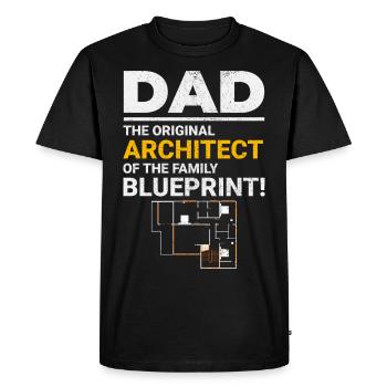 Plan de papa de l’architecte Rire Fête des pères - T-shirt Premium bio Homme - noir - Devant - Nico (187cm)