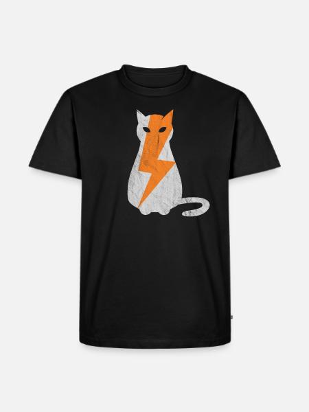 Cat lightning strike - Men's Premium Organic T-Shirt - black