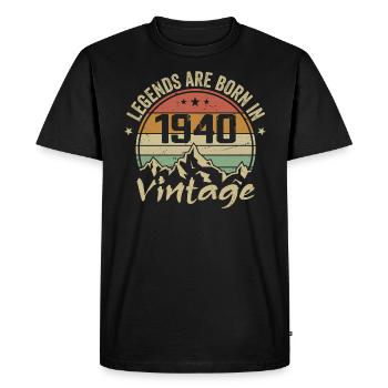 Vintage 1940's Retro 1940's Anniversary Gift - Men's Premium Organic T-Shirt - black - Front - Nico (187cm)