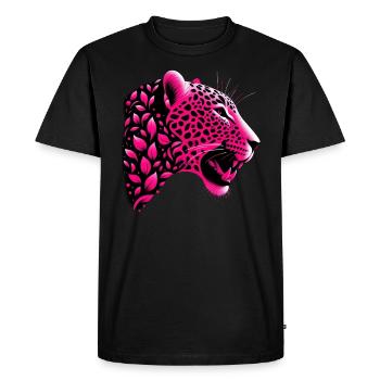 Leopard - Men's Premium Organic T-Shirt - black - Front - Nico (187cm)