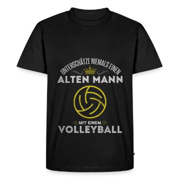 Volleyball Alter Mann Geschenk Opa Volleyballer - Männer Premium Bio T-Shirt - Schwarz - Vorne - Nico (187cm)