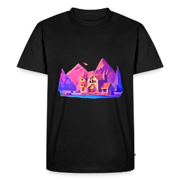 crystalline landscape - Men's Premium Organic T-Shirt - black - Front - Nico (187cm)
