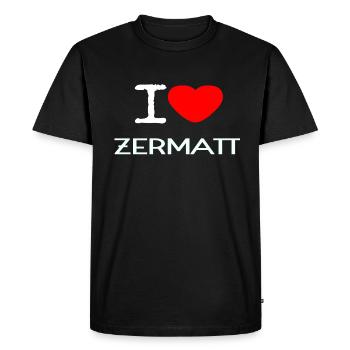 J'AIME ZERMATT - T-shirt Premium bio Homme - noir - Devant - Nico (187cm)