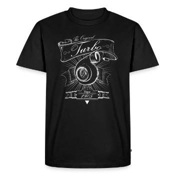vintage turbo depuis 1905 - édition blanche - T-shirt Premium bio Homme - noir - Devant - Nico (187cm)
