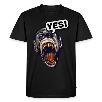 YES ! Singe primat Chimpanzé - T-shirt Premium bio Homme - noir - Devant - Nico (187cm)