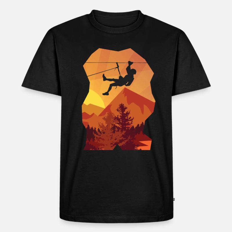 Hängender Kletterer - Männer Premium Bio T-Shirt - Schwarz