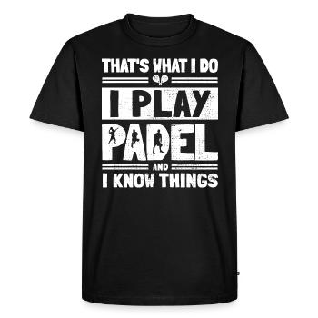 C’est ce que je fais Je Joue Au Padel Funny Padelista - T-shirt Premium bio Homme - noir - Devant - Nico (187cm)