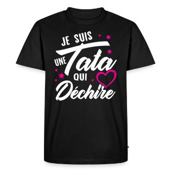 Je suis une tata qui déchire, Cadeau pour tata - T-shirt Premium bio Homme - noir - Devant - Nico (187cm)