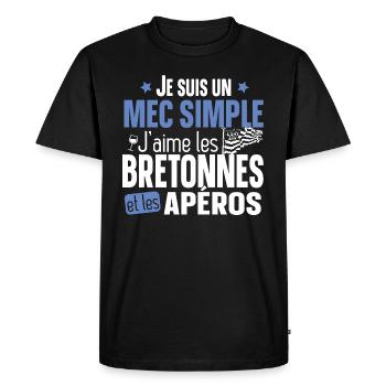 Bretonne Apéro Bretagne Cadeau Alcool T-shirt Mug - T-shirt Premium bio Homme - noir - Devant - Nico (187cm)