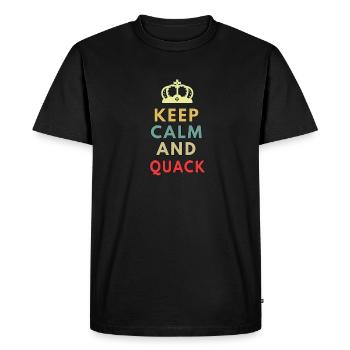 keep calm and quack - Men's Premium Organic T-Shirt - black - Front - Nico (187cm)