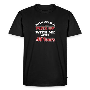 48th Anniversary Funny Wedding - Men's Premium Organic T-Shirt - black - Front - Nico (187cm)