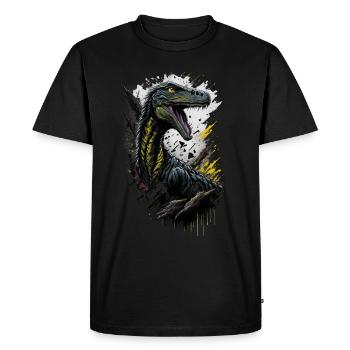 Vélociraptor - T-shirt Premium bio Homme - noir - Devant - Nico (187cm)