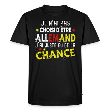 Allemand Allemagne Europe Cadeau Pays Humour Homme - T-shirt Premium bio Homme - noir - Devant - Nico (187cm)