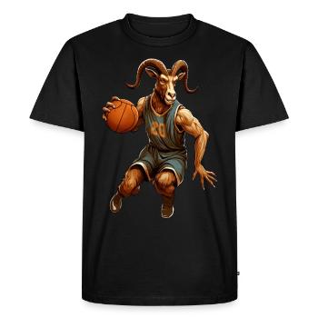 Chèvre de basket-ball - T-shirt Premium bio Homme - noir - Devant - Nico (187cm)