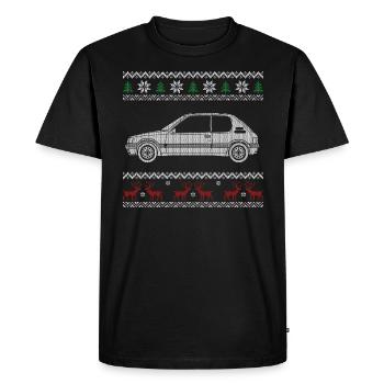 205 pull tricot noel - T-shirt Premium bio Homme - noir - Devant - Nico (187cm)