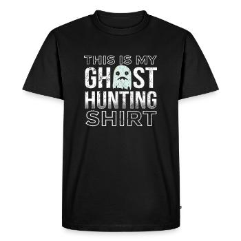 This Is My Ghost Hunting Shirt Paranormal Geister - Men's Premium Organic T-Shirt - black - Front - Nico (187cm)