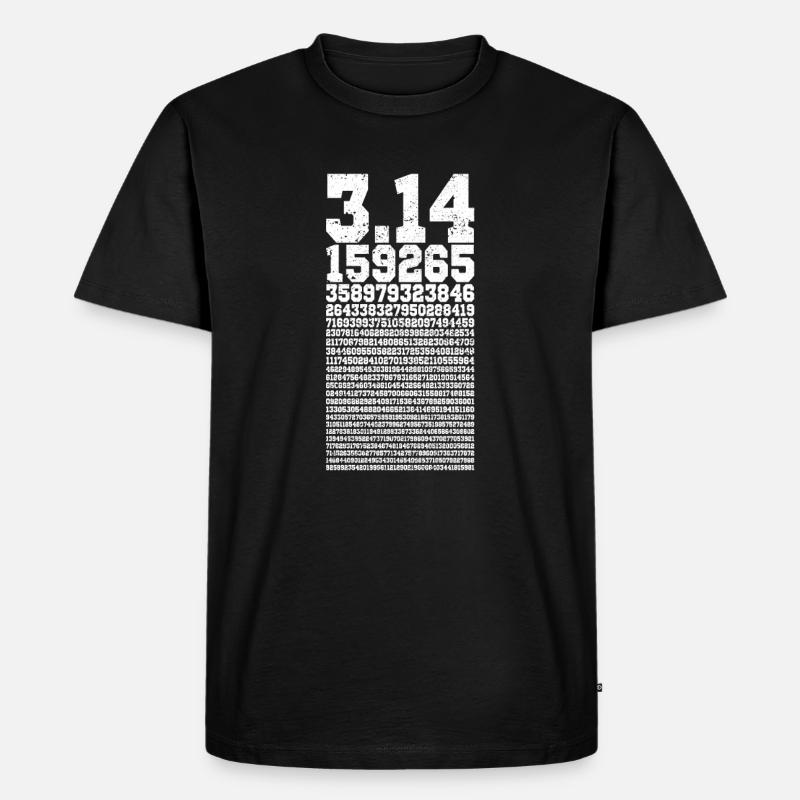 Pi Day Pi Digits beunruhigt - Männer Premium Bio T-Shirt - Schwarz