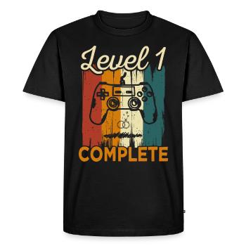 1st Vintage Wedding Anniversary Level 1 - Men's Premium Organic T-Shirt - black - Front - Nico (187cm)