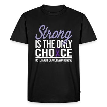 Strong Is The Only Choice- Stomach Cancer - Men's Premium Organic T-Shirt - black - Front - Nico (187cm)