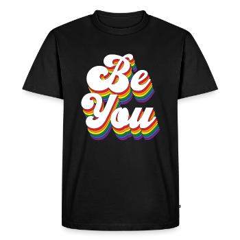 Be You Gay Pride Gay CSD Arc-en-ciel - T-shirt Premium bio Homme - noir - Devant - Nico (187cm)