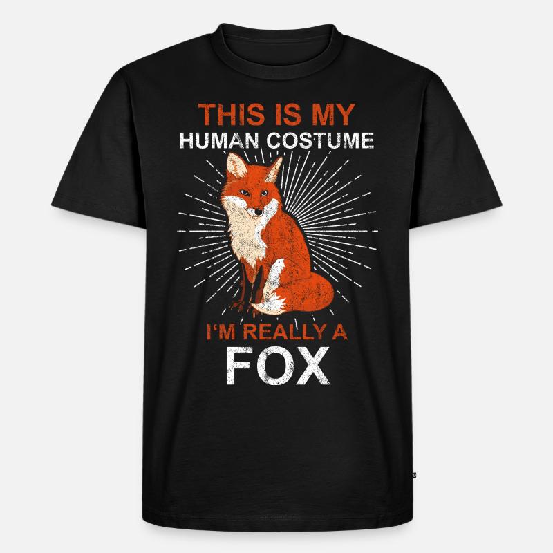 Fuchs - Männer Premium Bio T-Shirt - Schwarz